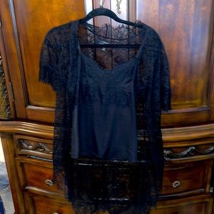 Robert Rodriguez lace cardigan with matching camisole